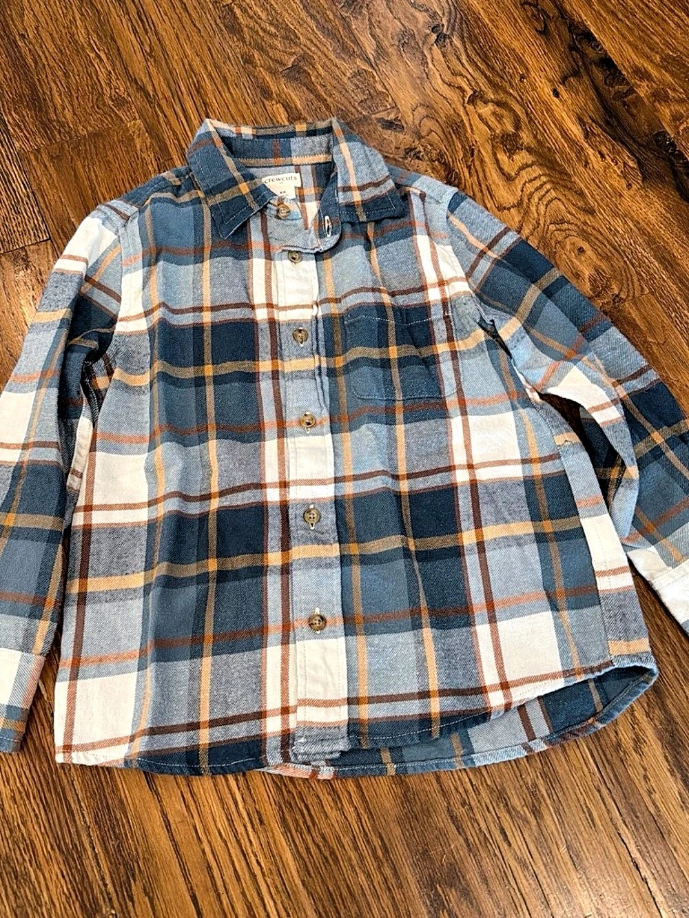 crewcuts Boys Size 4-5 Plaid Cotton Button Down